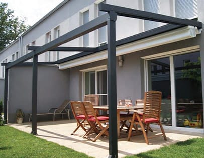 Modern pergola with a Retractable Pergola Cover